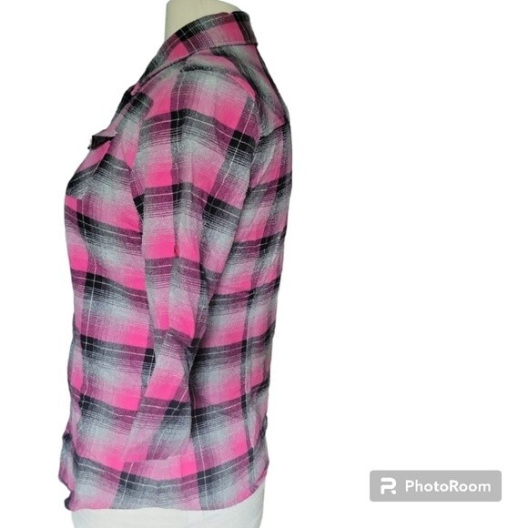 VANS Pink Plaid Button Down Shirt - M - Picture 5 of 10